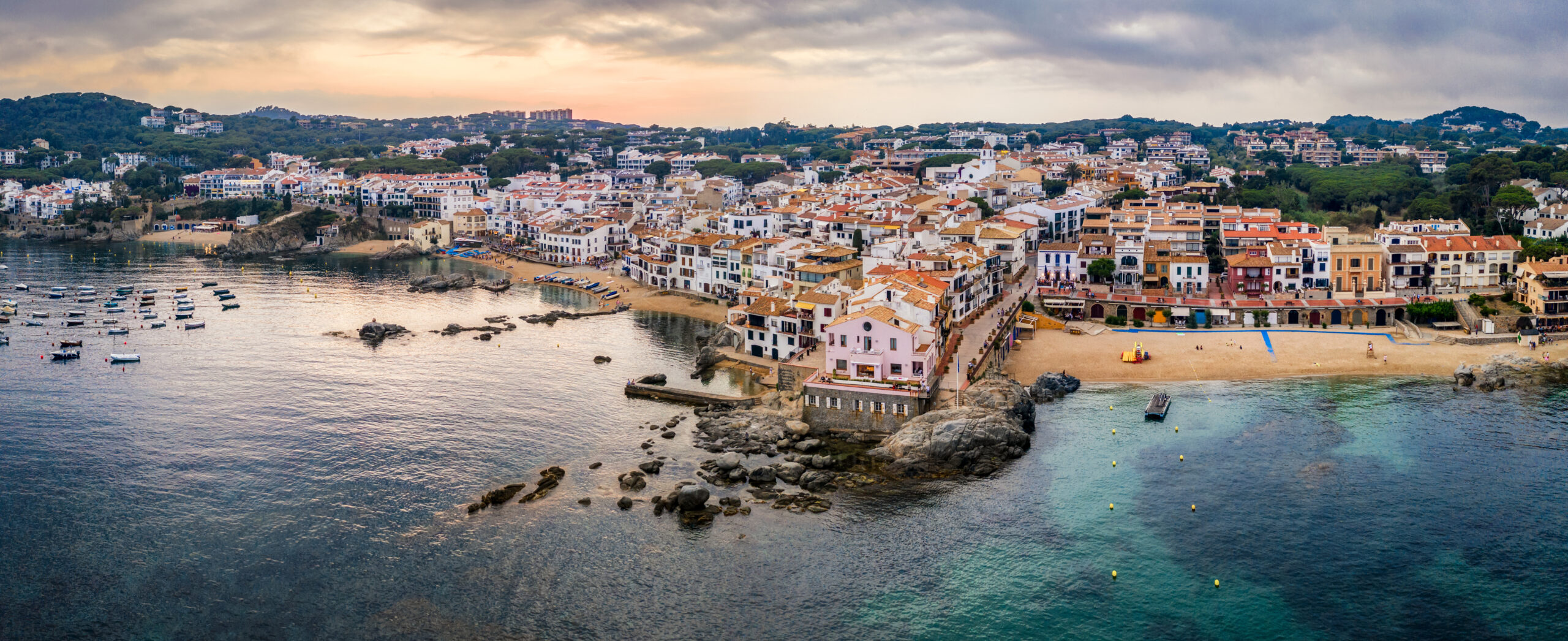 dyllic Costa Brava seaside town Calella de Palafurgell in Girona Province, Catalonia. Spain